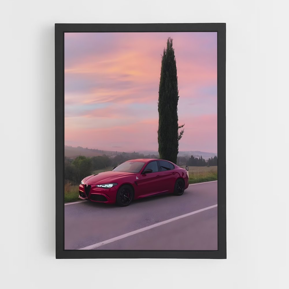 Poster Émotion Rouge – affiche Alfa Romeo (vue 2)